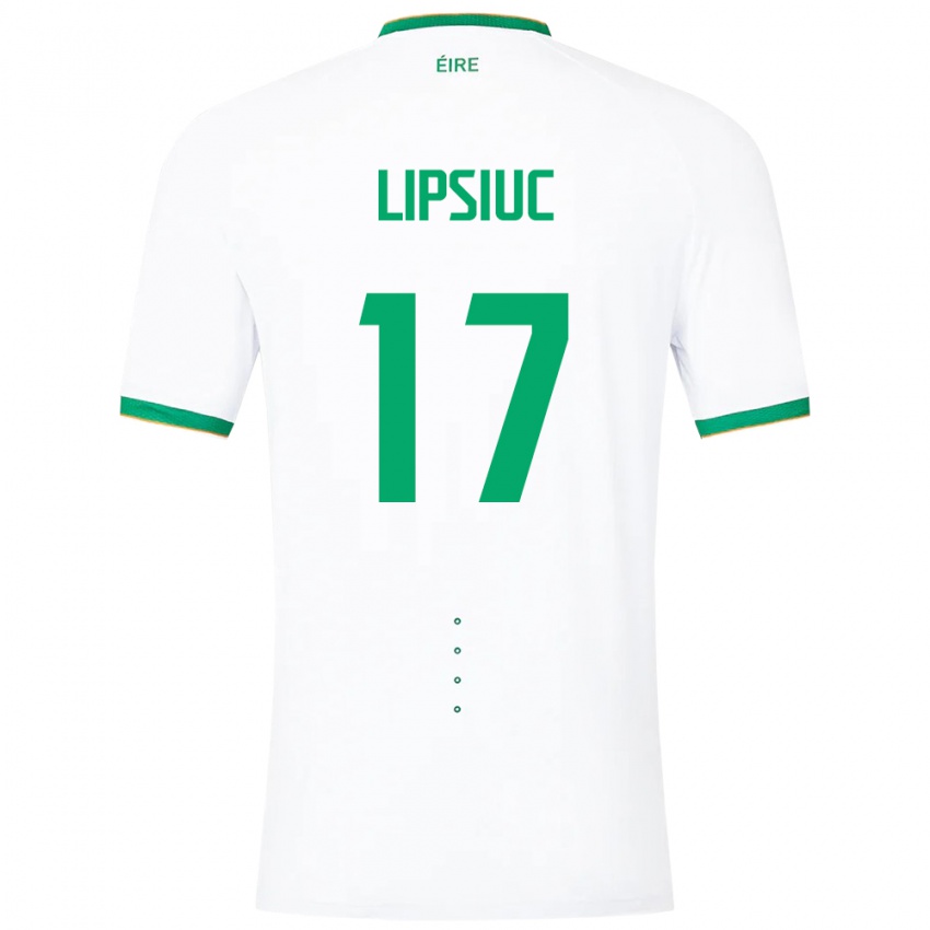 Dzieci Irlandia Darius Lipsiuc #17 Biały Wyjazdowa Koszulka 24-26 Koszulki Klubowe