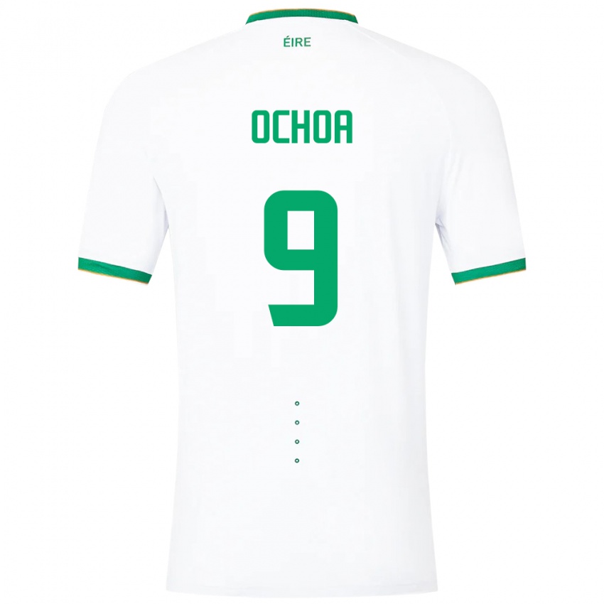Dzieci Irlandia Aarón Ochoa #9 Biały Wyjazdowa Koszulka 24-26 Koszulki Klubowe