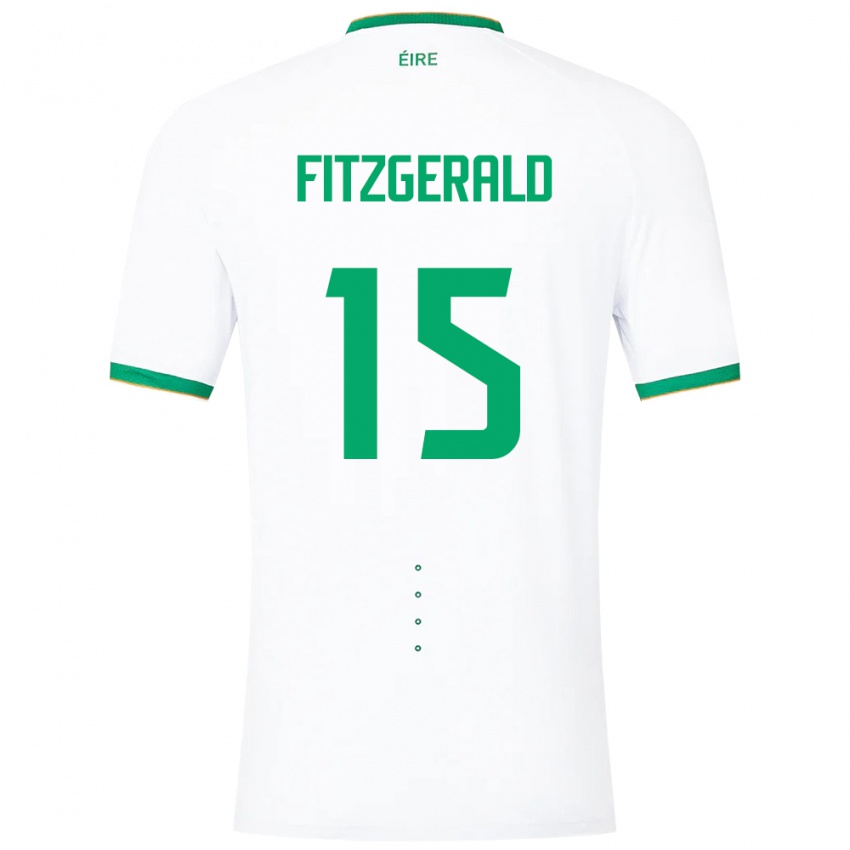 Dzieci Irlandia Kyle Fitzgerald #15 Biały Wyjazdowa Koszulka 24-26 Koszulki Klubowe