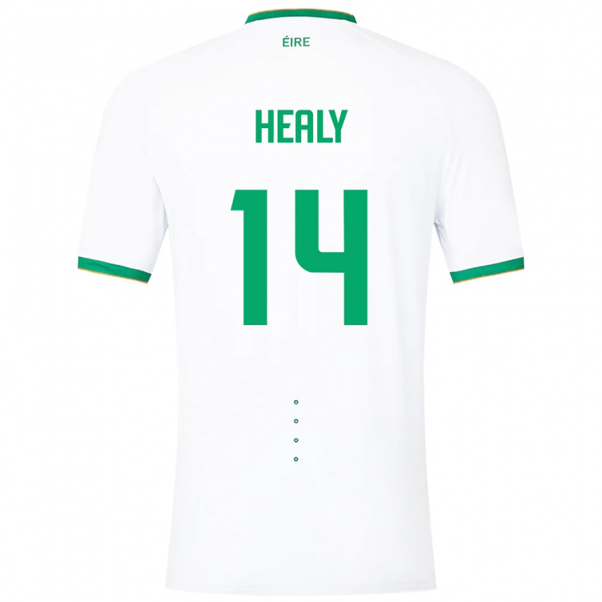 Dzieci Irlandia Freya Healy #14 Biały Wyjazdowa Koszulka 24-26 Koszulki Klubowe