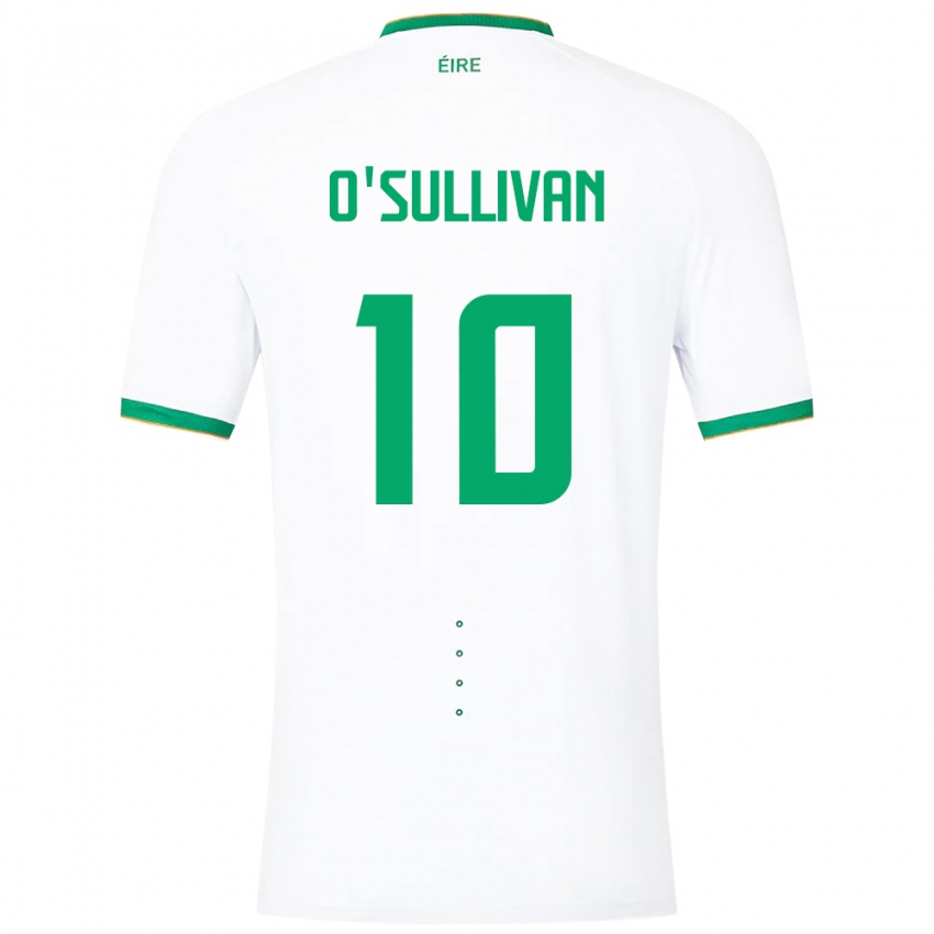 Dzieci Irlandia Denise O'sullivan #10 Biały Wyjazdowa Koszulka 24-26 Koszulki Klubowe