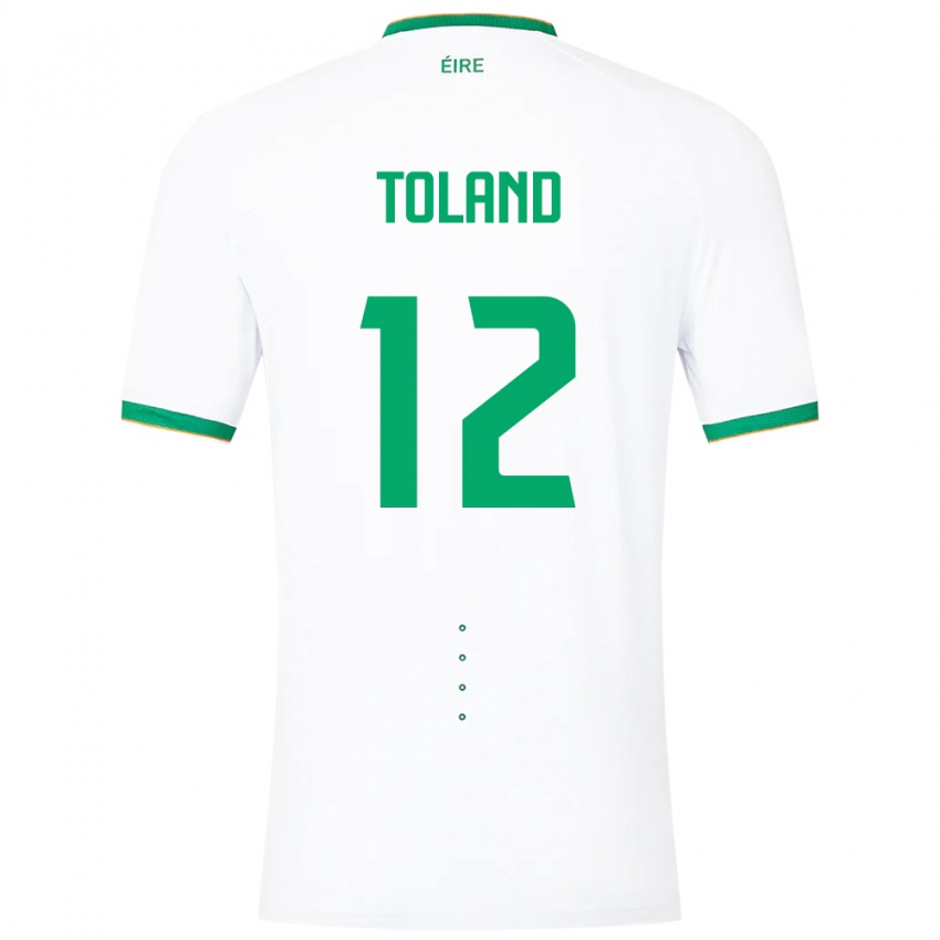 Dzieci Irlandia Tyler Toland #12 Biały Wyjazdowa Koszulka 24-26 Koszulki Klubowe