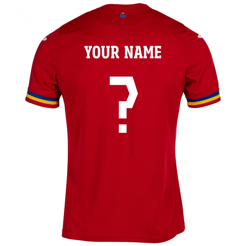 Dzieci Rumunia Twoje Imię #0 Czerwony Wyjazdowa Koszulka 24-26 Koszulki Klubowe
