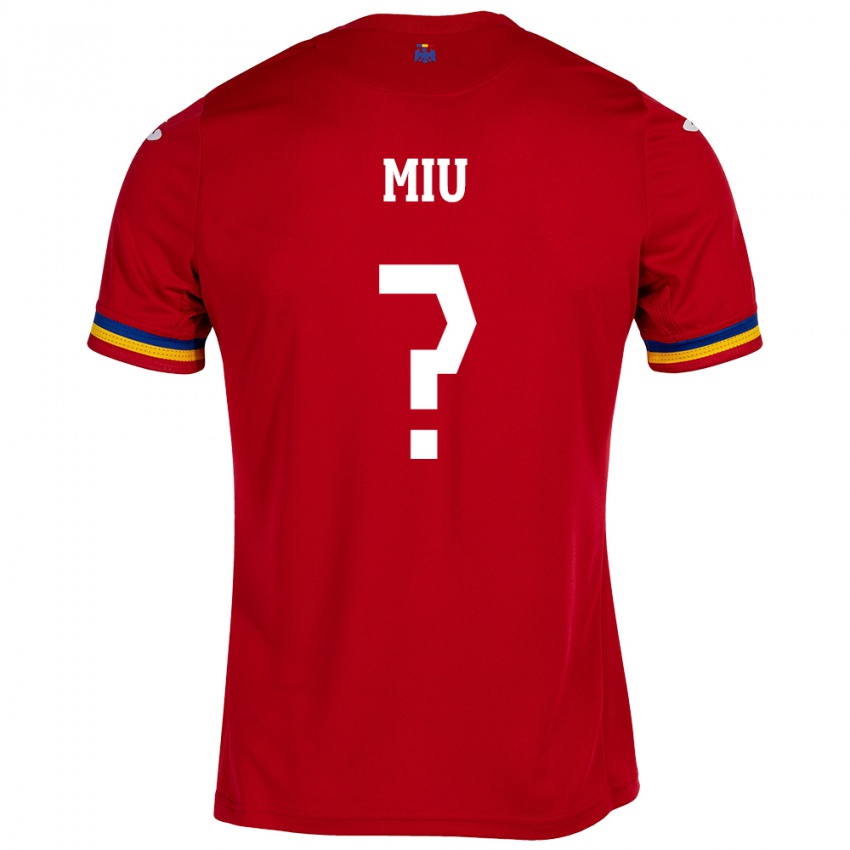 Dzieci Rumunia Denis Miu #0 Czerwony Wyjazdowa Koszulka 24-26 Koszulki Klubowe
