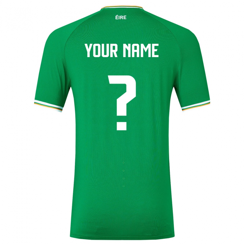 Męski Irlandia Twoje Imię #0 Zielony Domowa Koszulka 24-26 Koszulki Klubowe