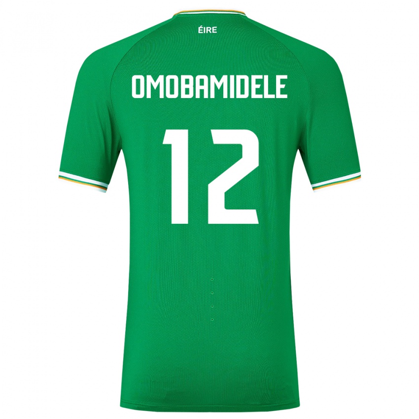 Męski Irlandia Andrew Omobamidele #12 Zielony Domowa Koszulka 24-26 Koszulki Klubowe