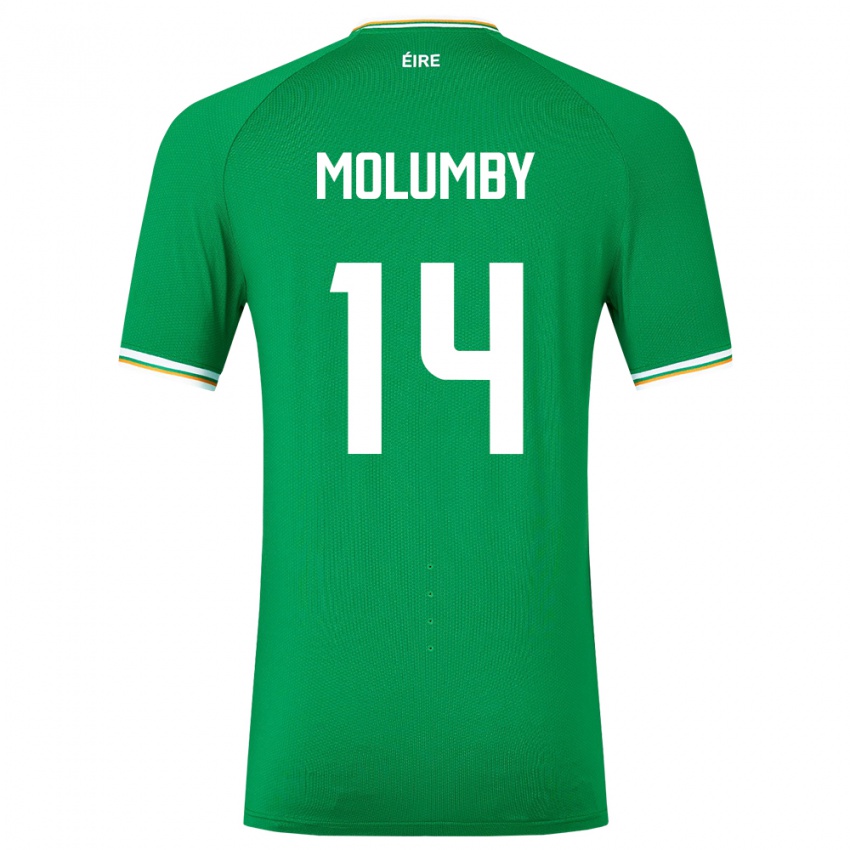 Męski Irlandia Jayson Molumby #14 Zielony Domowa Koszulka 24-26 Koszulki Klubowe