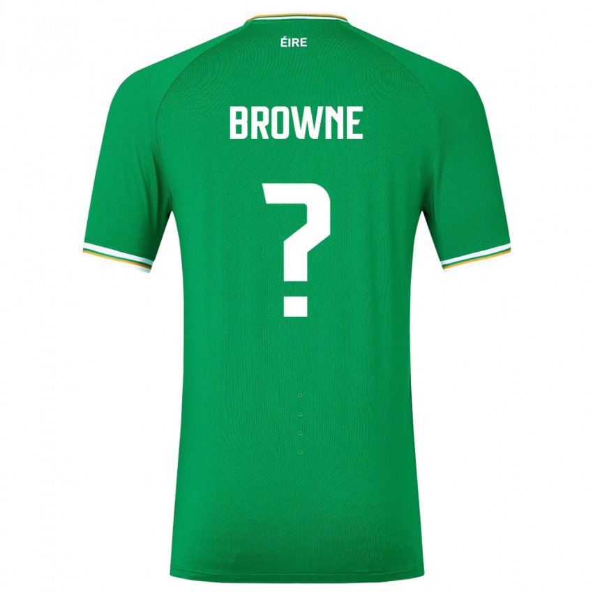 Męski Irlandia Luke Browne #0 Zielony Domowa Koszulka 24-26 Koszulki Klubowe