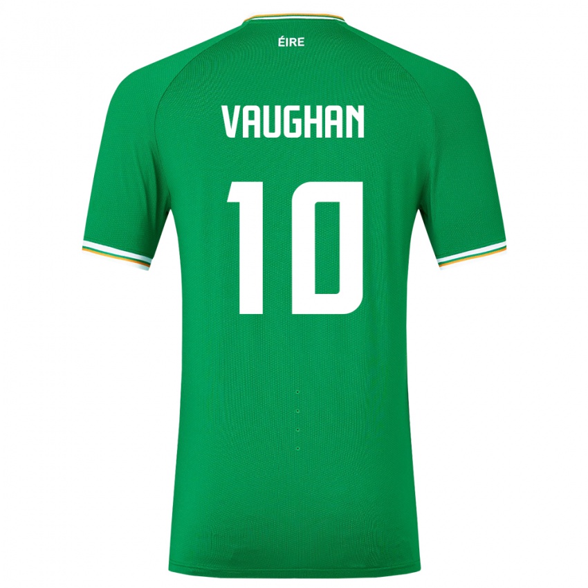 Męski Irlandia Harry Vaughan #10 Zielony Domowa Koszulka 24-26 Koszulki Klubowe