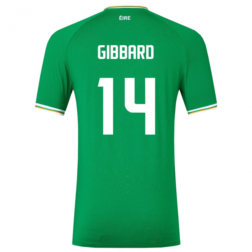 Męski Irlandia Joseph Gibbard #14 Zielony Domowa Koszulka 24-26 Koszulki Klubowe