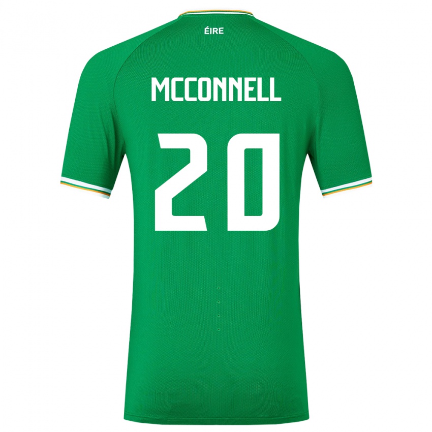Męski Irlandia Glenn Mcconnell #20 Zielony Domowa Koszulka 24-26 Koszulki Klubowe