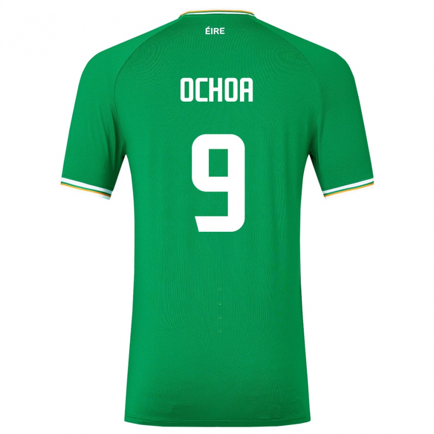 Męski Irlandia Aarón Ochoa #9 Zielony Domowa Koszulka 24-26 Koszulki Klubowe