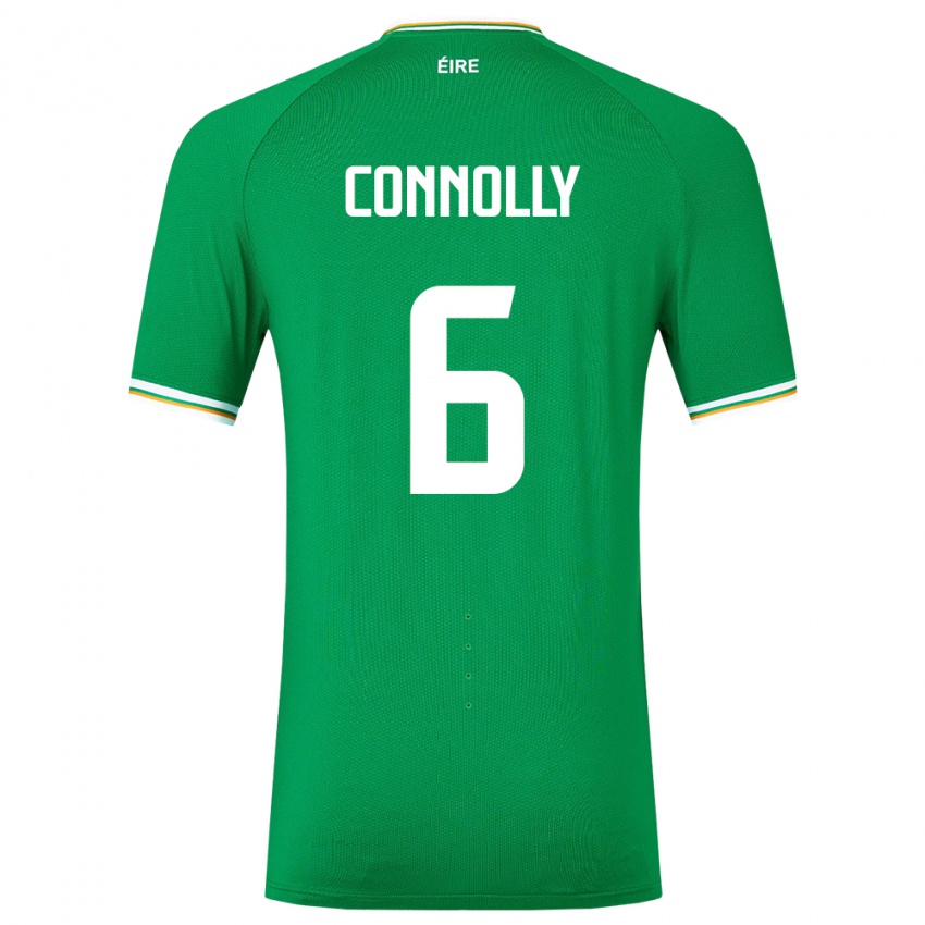 Męski Irlandia Megan Connolly #6 Zielony Domowa Koszulka 24-26 Koszulki Klubowe