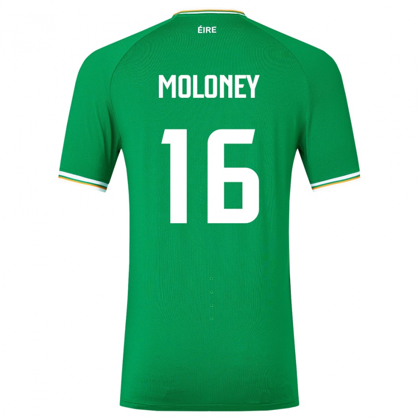 Męski Irlandia Grace Moloney #16 Zielony Domowa Koszulka 24-26 Koszulki Klubowe