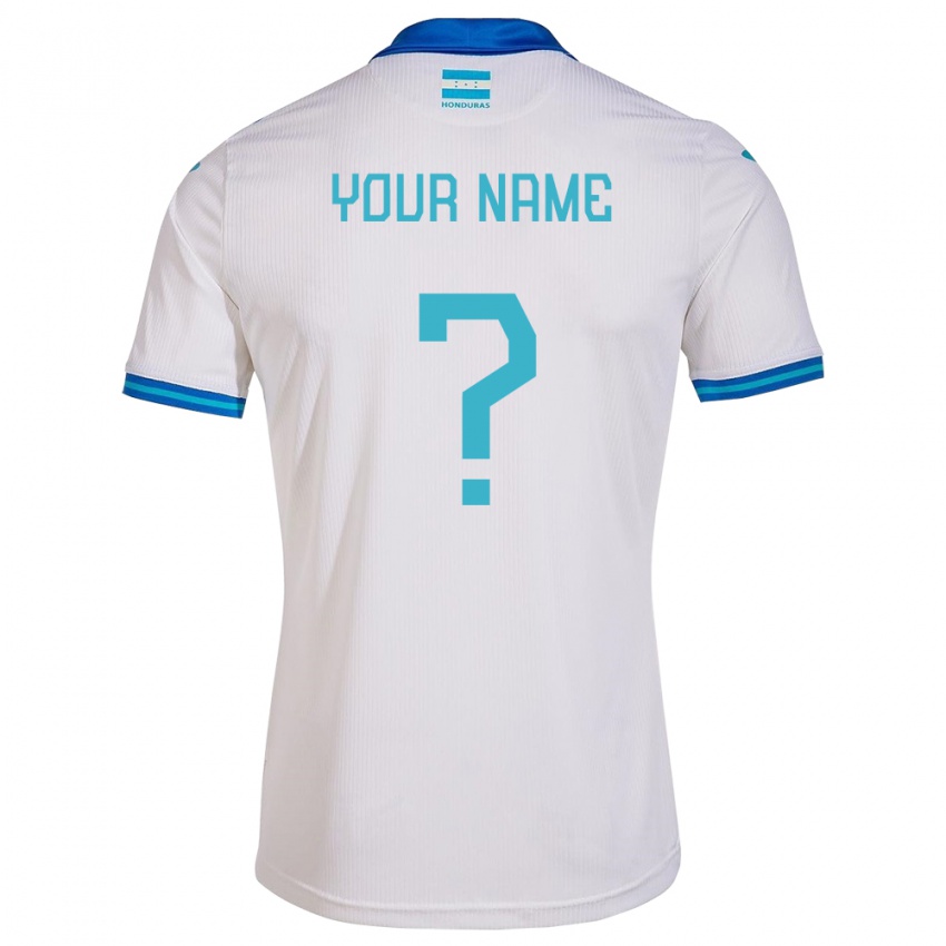 Męski Honduras Twoje Imię #0 Biały Domowa Koszulka 24-26 Koszulki Klubowe