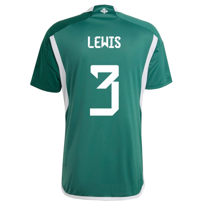 Męski Irlandia Północna Jamal Lewis #3 Zielony Domowa Koszulka 24-26 Koszulki Klubowe