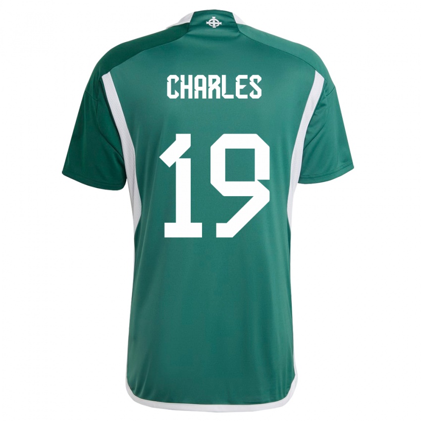 Męski Irlandia Północna Shea Charles #19 Zielony Domowa Koszulka 24-26 Koszulki Klubowe