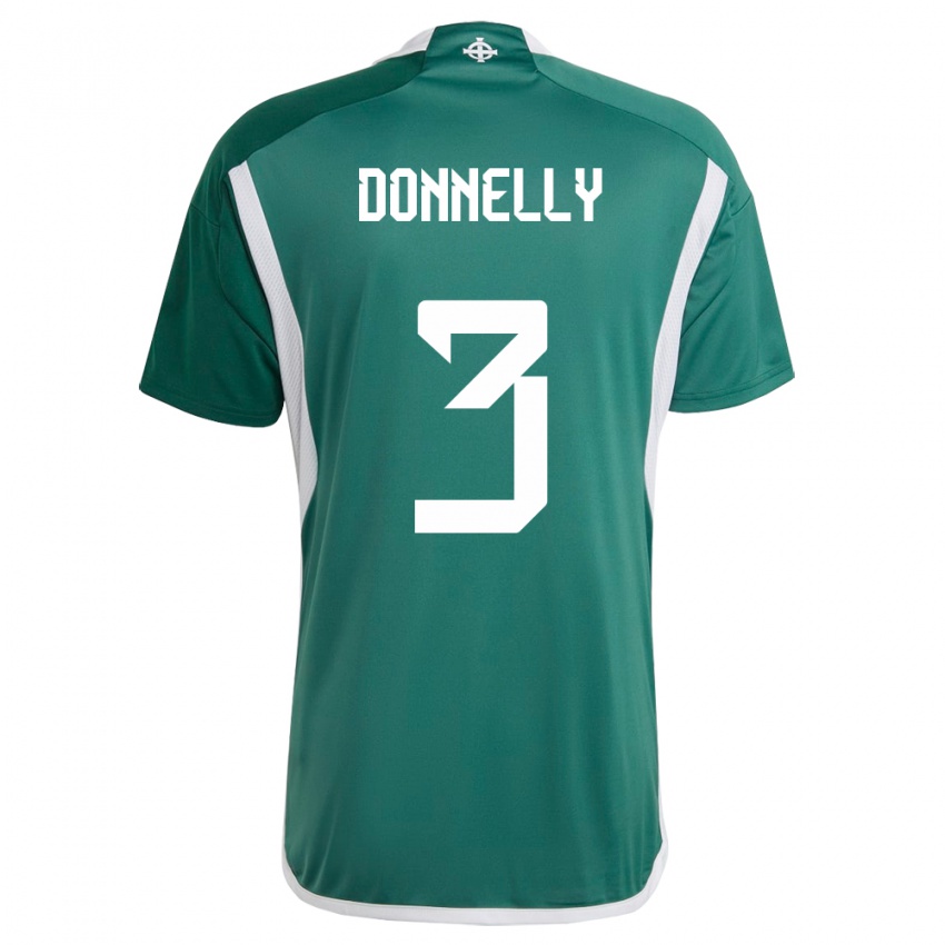 Męski Irlandia Północna Aaron Donnelly #3 Zielony Domowa Koszulka 24-26 Koszulki Klubowe