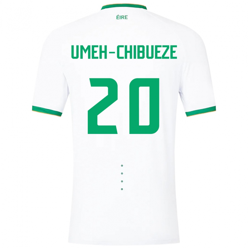Męski Irlandia Franco Umeh-Chibueze #20 Biały Wyjazdowa Koszulka 24-26 Koszulki Klubowe