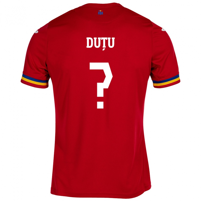 Męski Rumunia Matteo Duțu #0 Czerwony Wyjazdowa Koszulka 24-26 Koszulki Klubowe