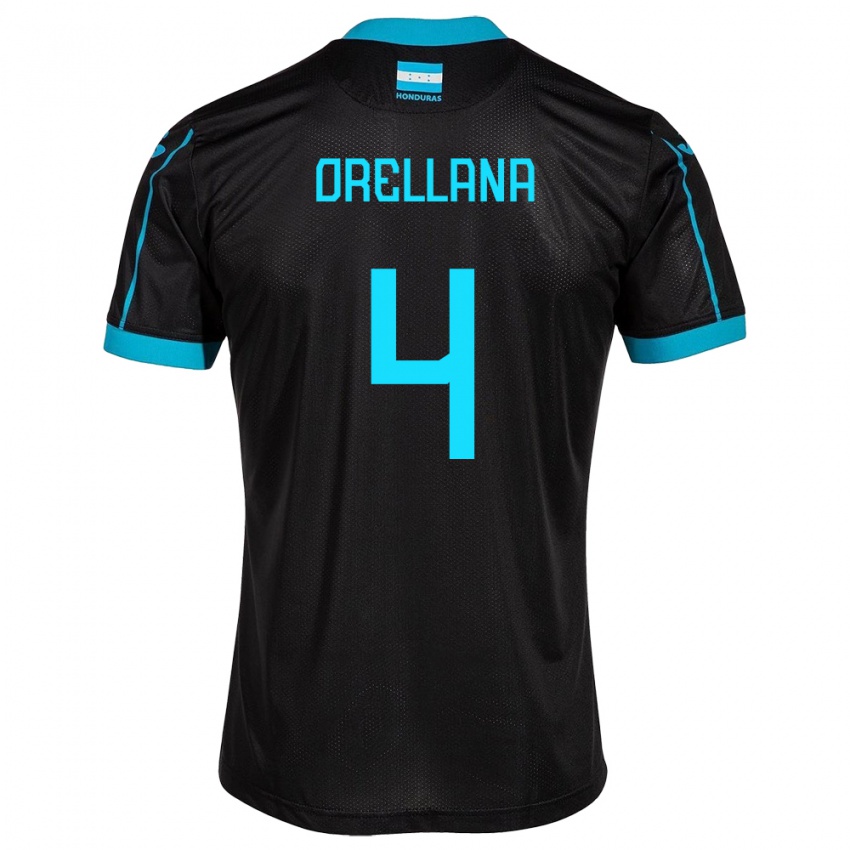 Męski Honduras André Orellana #4 Czarny Wyjazdowa Koszulka 24-26 Koszulki Klubowe