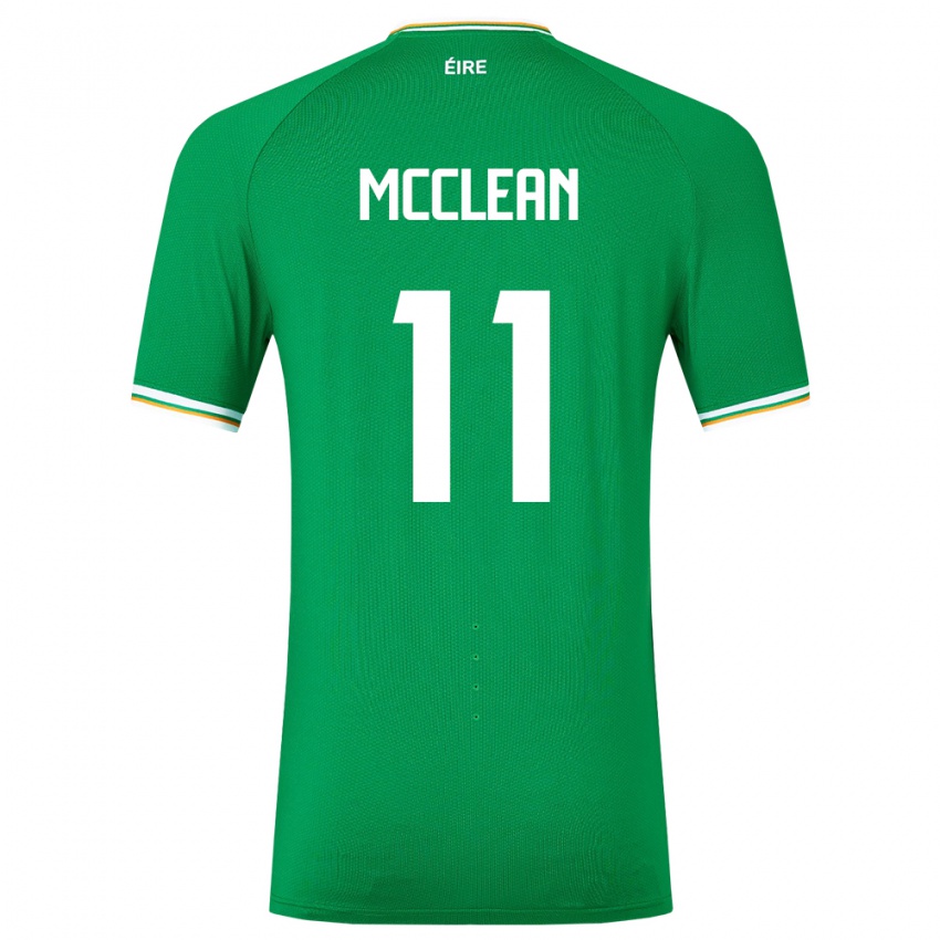 Kobiety Irlandia James Mcclean #11 Zielony Domowa Koszulka 24-26 Koszulki Klubowe