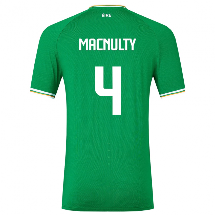 Kobiety Irlandia Anselmo García Macnulty #4 Zielony Domowa Koszulka 24-26 Koszulki Klubowe