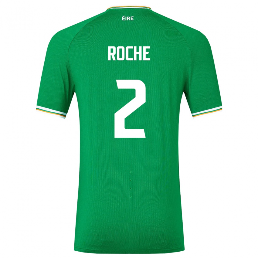 Kobiety Irlandia James Roche #2 Zielony Domowa Koszulka 24-26 Koszulki Klubowe