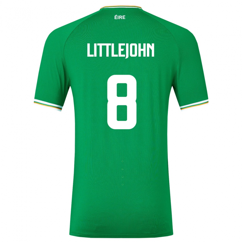 Kobiety Irlandia Ruesha Littlejohn #8 Zielony Domowa Koszulka 24-26 Koszulki Klubowe