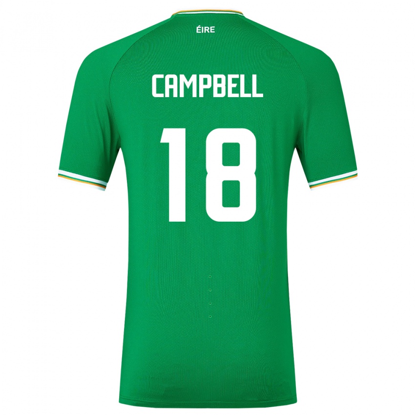 Kobiety Irlandia Megan Campbell #18 Zielony Domowa Koszulka 24-26 Koszulki Klubowe