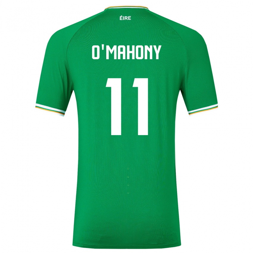 Kobiety Irlandia Éabha O'mahony #11 Zielony Domowa Koszulka 24-26 Koszulki Klubowe