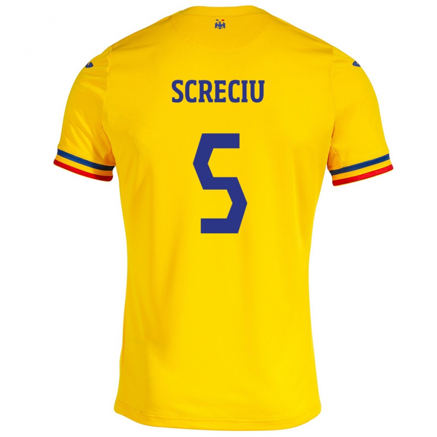 Kobiety Rumunia Vladimir Screciu #5 Żółty Domowa Koszulka 24-26 Koszulki Klubowe