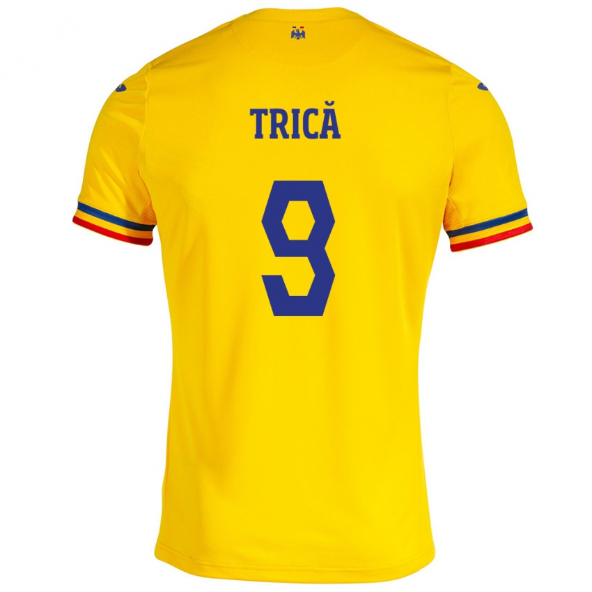Kobiety Rumunia Atanas Trică #9 Żółty Domowa Koszulka 24-26 Koszulki Klubowe