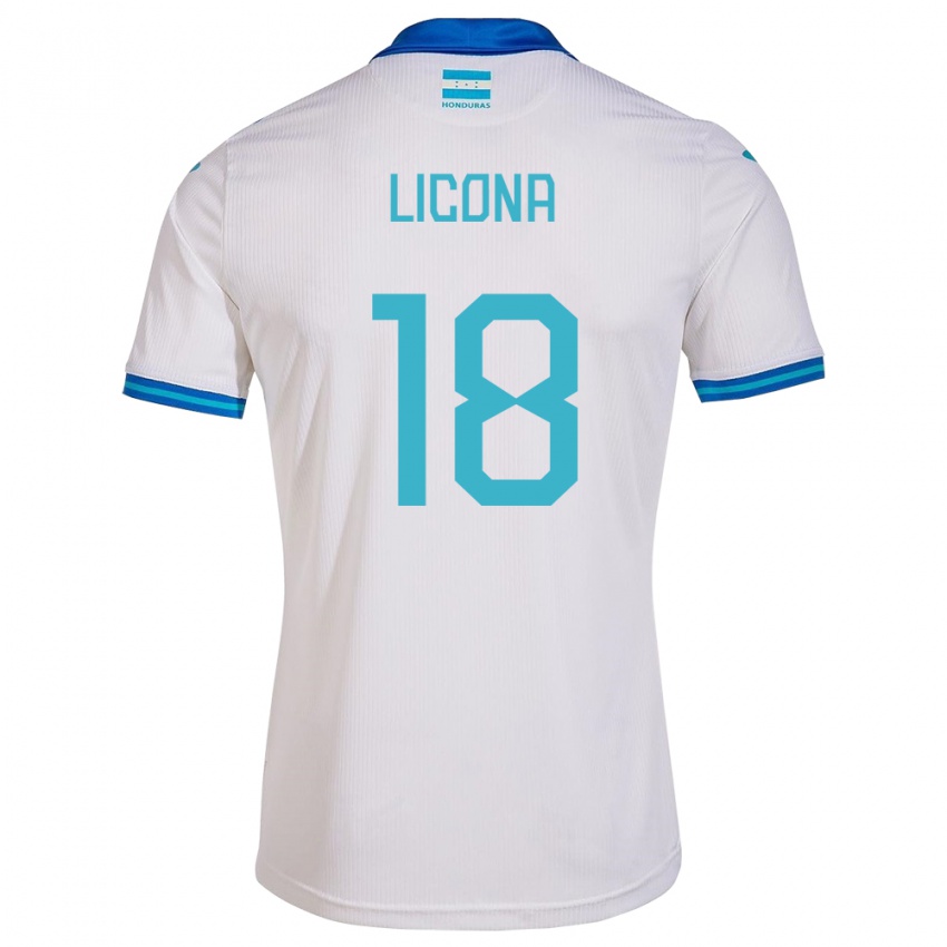 Kobiety Honduras Marlon Licona #18 Biały Domowa Koszulka 24-26 Koszulki Klubowe