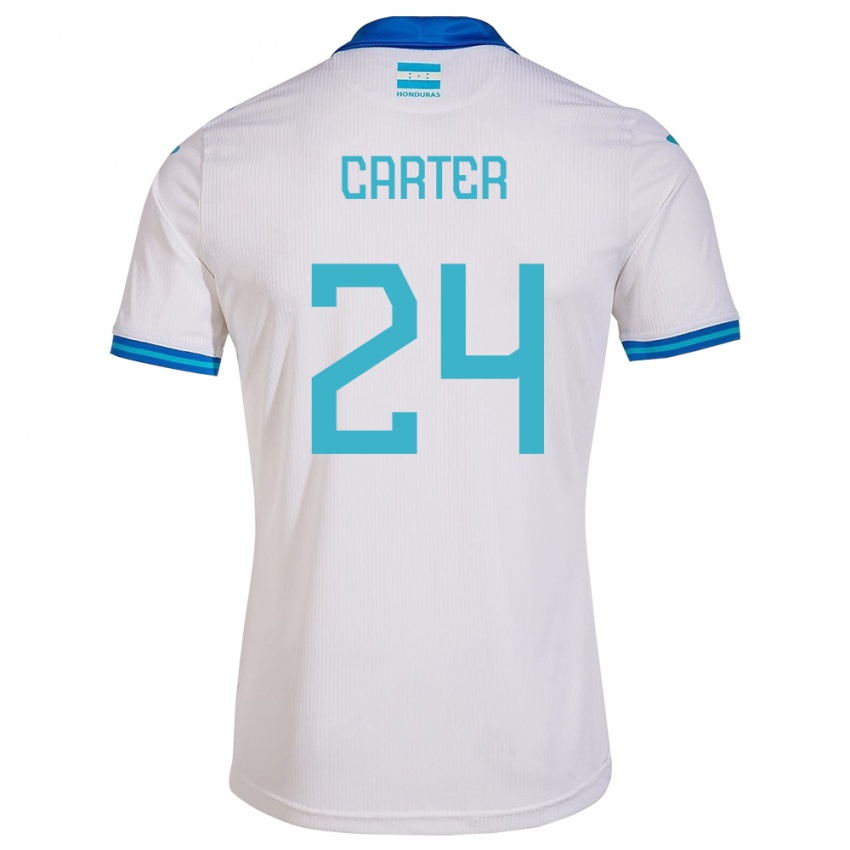 Kobiety Honduras Daniel Carter #24 Biały Domowa Koszulka 24-26 Koszulki Klubowe