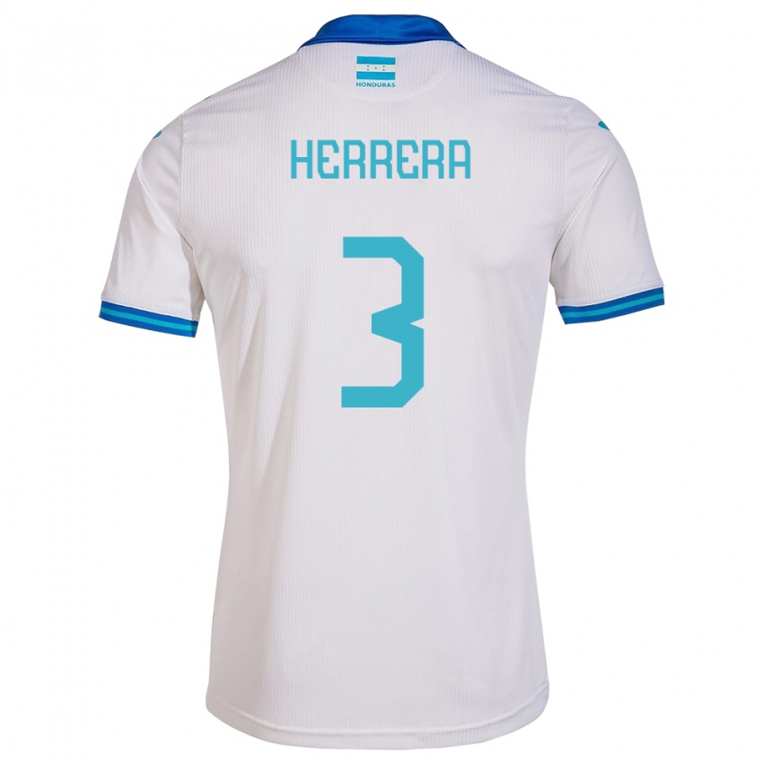 Kobiety Honduras David Herrera #3 Biały Domowa Koszulka 24-26 Koszulki Klubowe