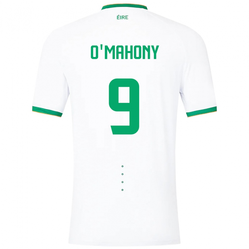 Kobiety Irlandia Mark O'mahony #9 Biały Wyjazdowa Koszulka 24-26 Koszulki Klubowe