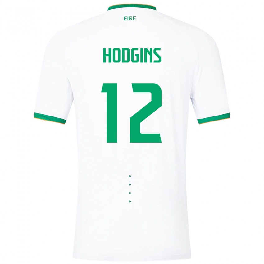 Kobiety Irlandia Gavin Hodgins #12 Biały Wyjazdowa Koszulka 24-26 Koszulki Klubowe