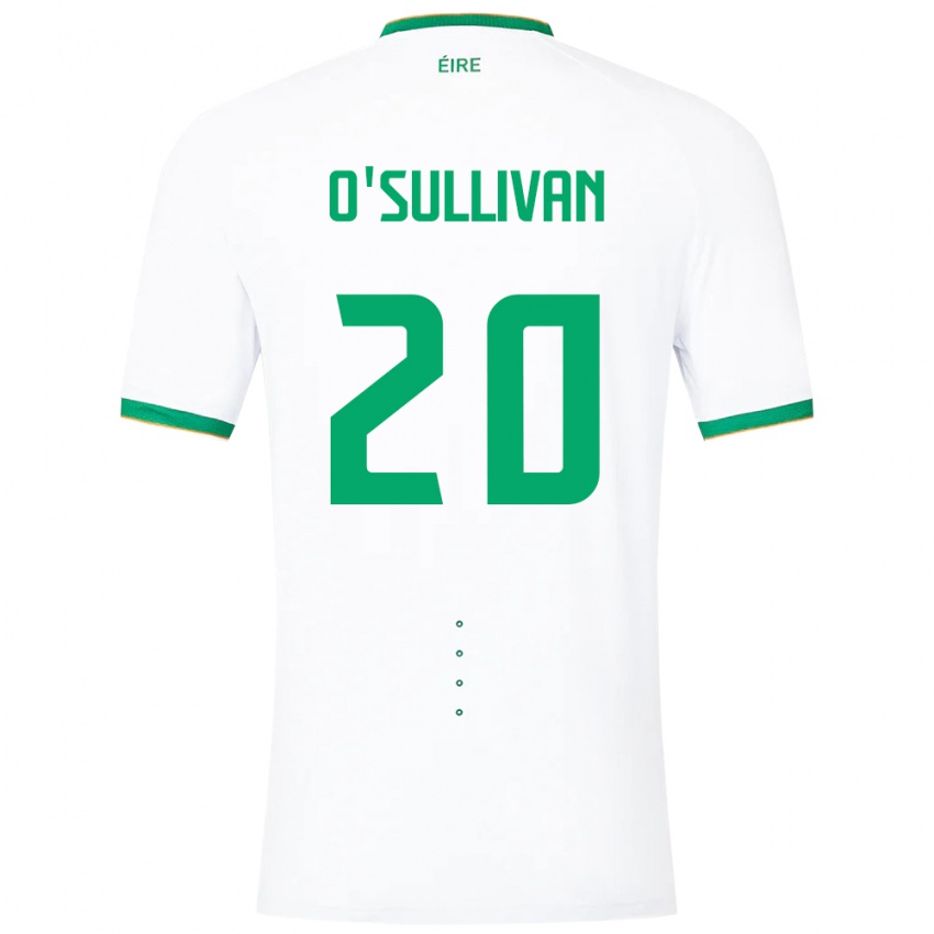 Kobiety Irlandia Cathal O'sullivan #20 Biały Wyjazdowa Koszulka 24-26 Koszulki Klubowe