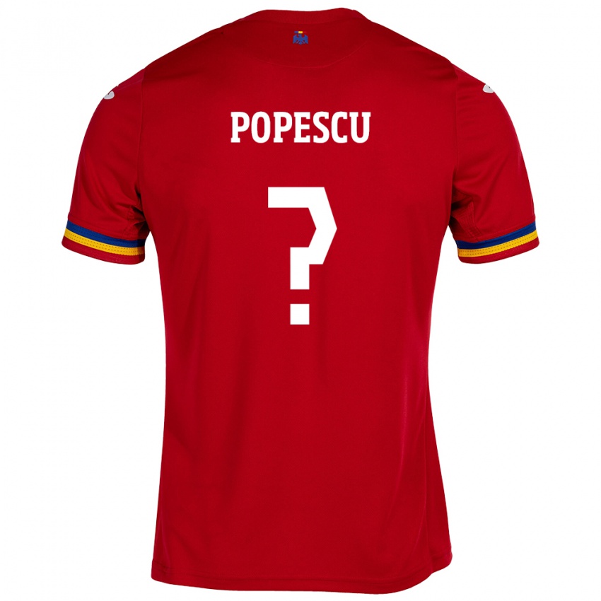 Kobiety Rumunia Marco Popescu #0 Czerwony Wyjazdowa Koszulka 24-26 Koszulki Klubowe