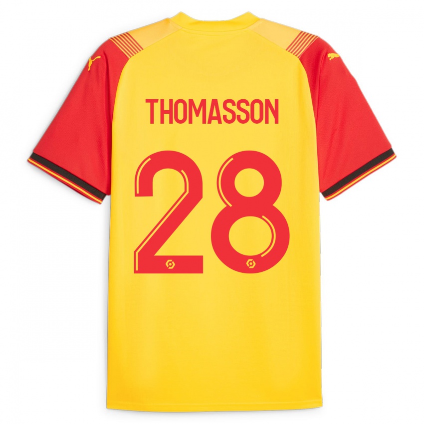 Dzieci Adrien Thomasson #28 Żółty Domowa Koszulka 2023/24 Koszulki Klubowe