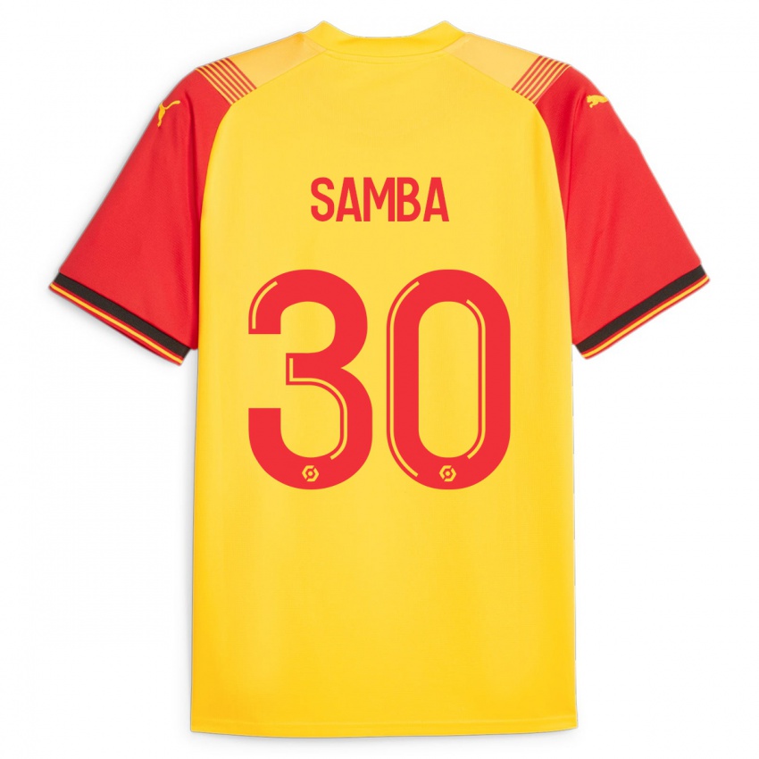 Dzieci Brice Samba #30 Żółty Domowa Koszulka 2023/24 Koszulki Klubowe