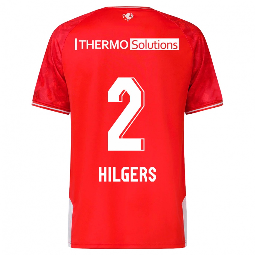Dzieci Mees Hilgers #2 Czerwony Domowa Koszulka 2023/24 Koszulki Klubowe
