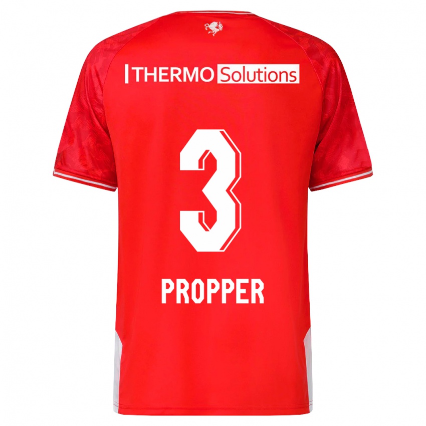 Dzieci Robin Pröpper #3 Czerwony Domowa Koszulka 2023/24 Koszulki Klubowe