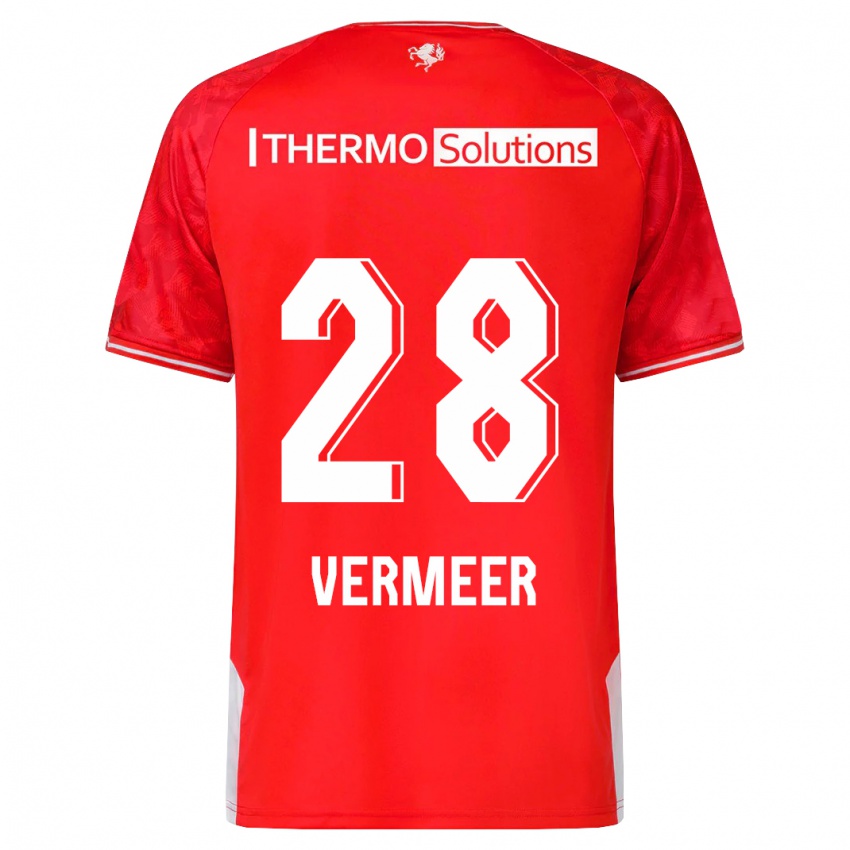 Dzieci Sofie Rianne Vermeer #28 Czerwony Domowa Koszulka 2023/24 Koszulki Klubowe