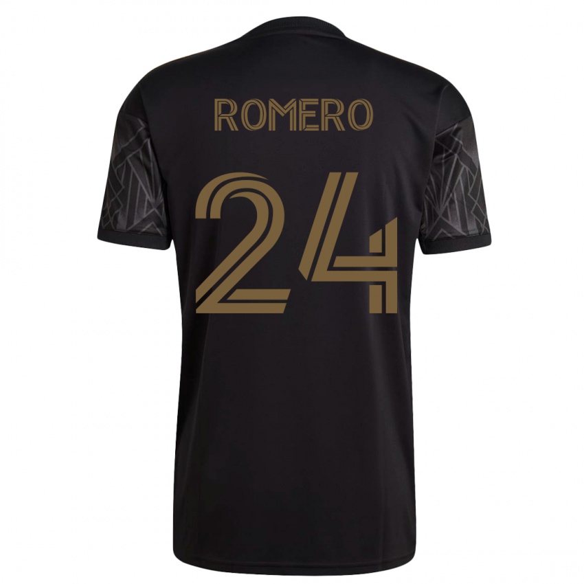 Dzieci Javen Romero #24 Czarny Domowa Koszulka 2023/24 Koszulki Klubowe