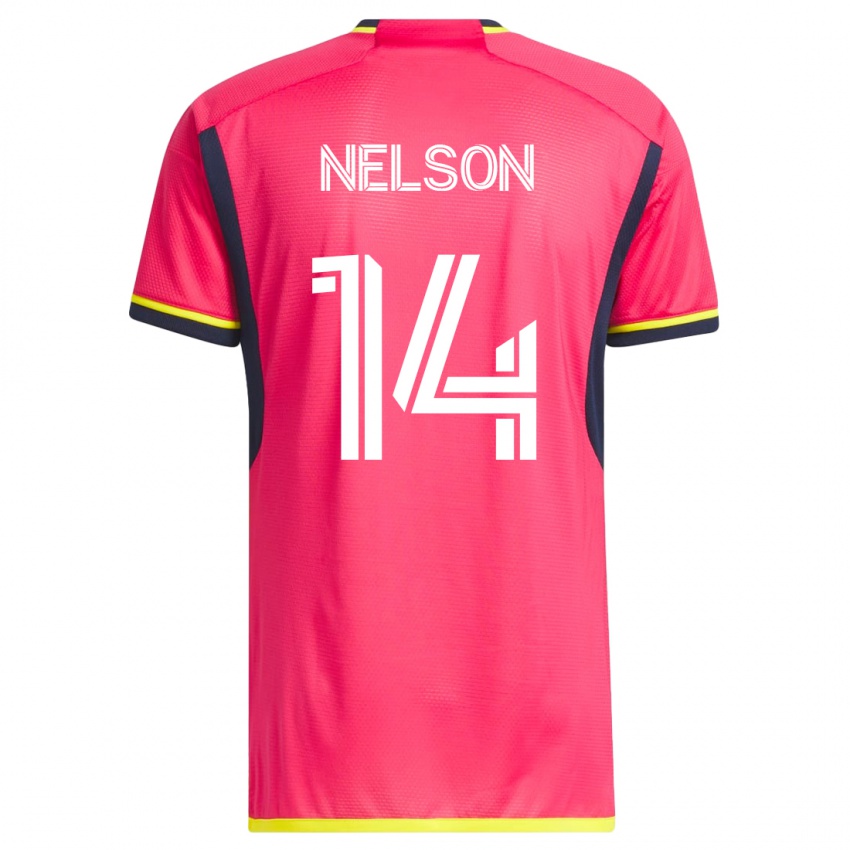 Dzieci John Nelson #14 Różowy Domowa Koszulka 2023/24 Koszulki Klubowe