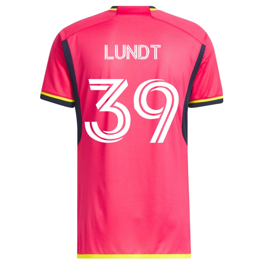 Dzieci Ben Lundt #39 Różowy Domowa Koszulka 2023/24 Koszulki Klubowe