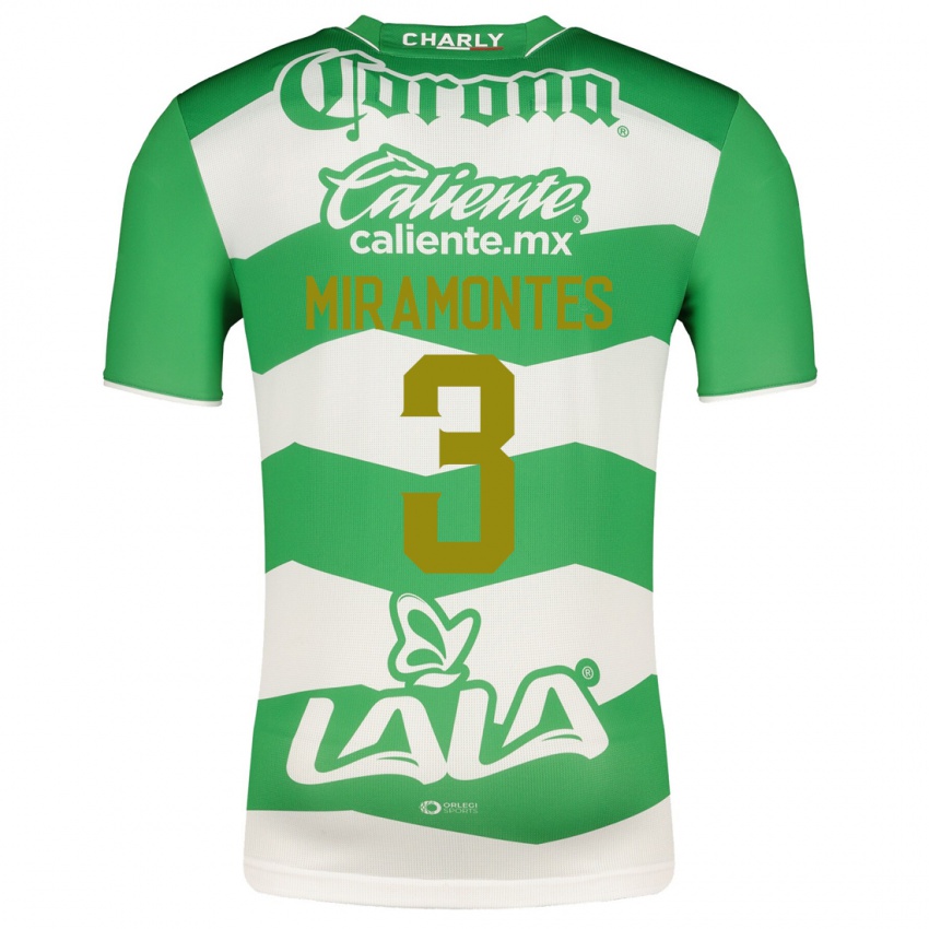 Dzieci Natalia Miramontes #3 Zielony Domowa Koszulka 2023/24 Koszulki Klubowe