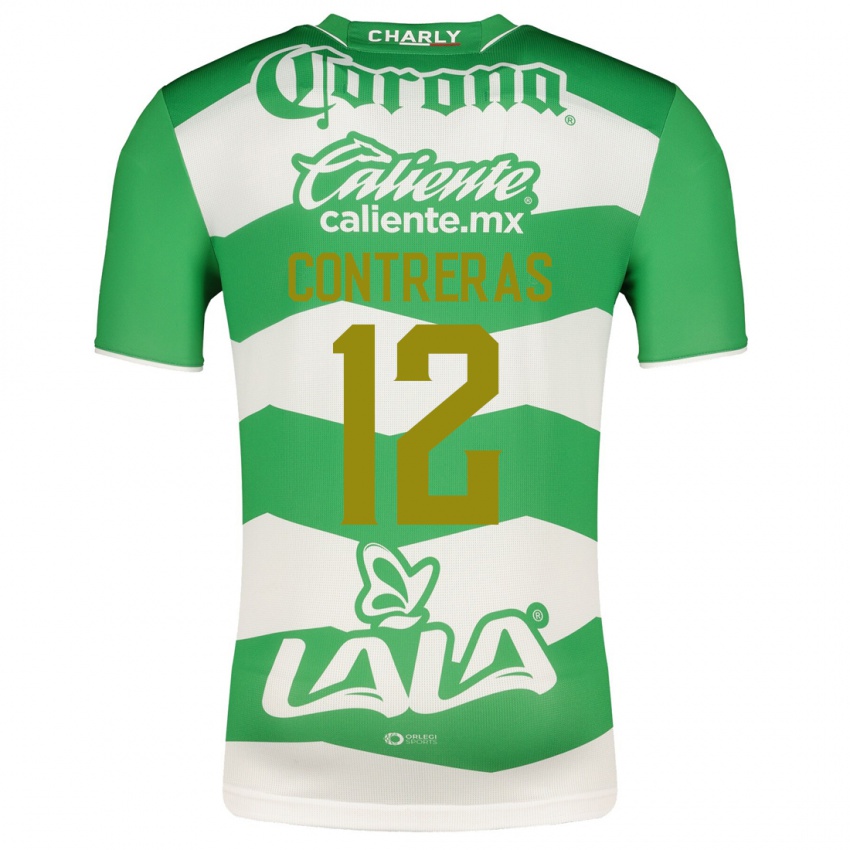 Dzieci Karol Contreras #12 Zielony Domowa Koszulka 2023/24 Koszulki Klubowe